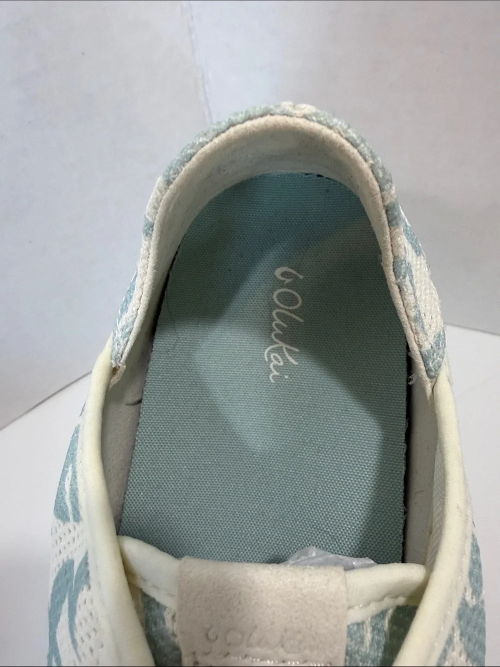 OluKai Light Blue & Cream Knit Lace-Up Sneakers